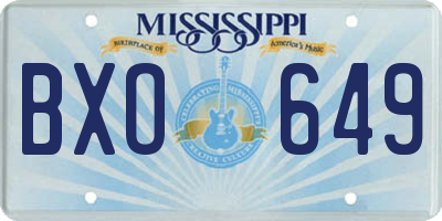 MS license plate BXO649