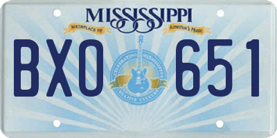 MS license plate BXO651