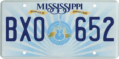 MS license plate BXO652