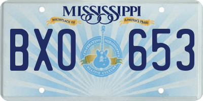 MS license plate BXO653