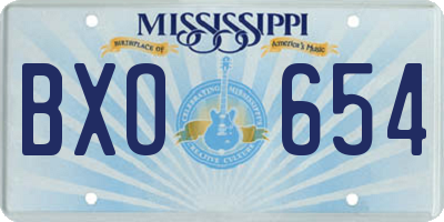 MS license plate BXO654