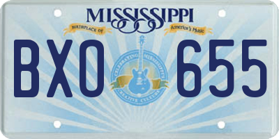 MS license plate BXO655