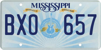 MS license plate BXO657