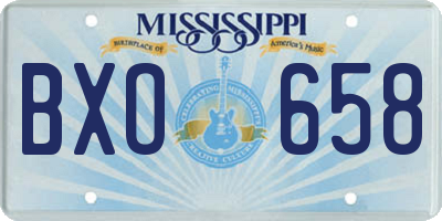 MS license plate BXO658