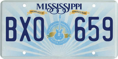 MS license plate BXO659