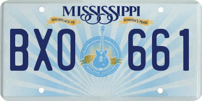 MS license plate BXO661