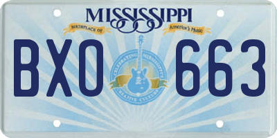 MS license plate BXO663