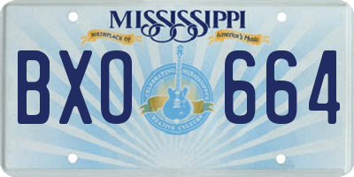 MS license plate BXO664