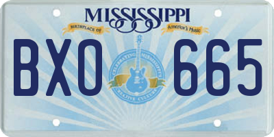 MS license plate BXO665