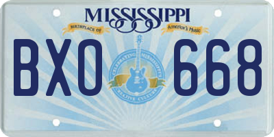 MS license plate BXO668