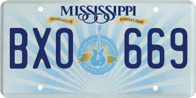 MS license plate BXO669