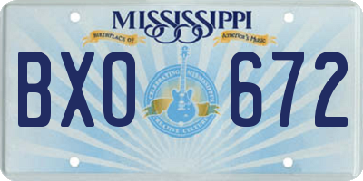 MS license plate BXO672