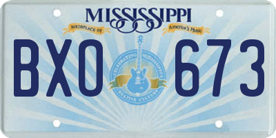 MS license plate BXO673