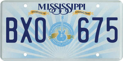 MS license plate BXO675