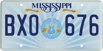 MS license plate BXO676