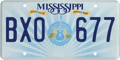 MS license plate BXO677