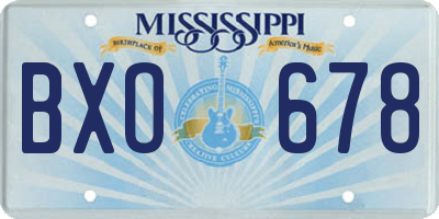 MS license plate BXO678