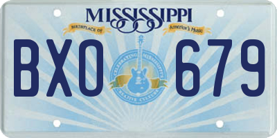 MS license plate BXO679