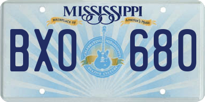 MS license plate BXO680
