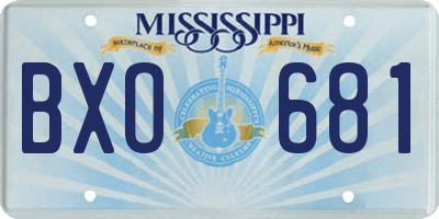 MS license plate BXO681