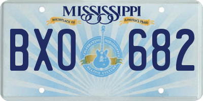 MS license plate BXO682