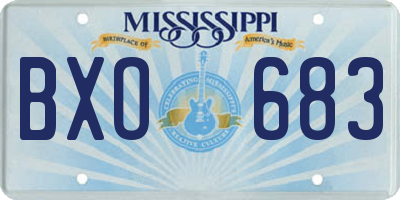 MS license plate BXO683