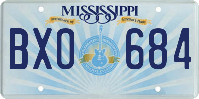 MS license plate BXO684