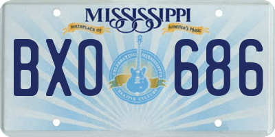MS license plate BXO686