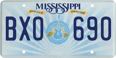 MS license plate BXO690