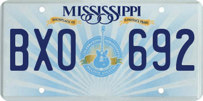 MS license plate BXO692