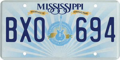 MS license plate BXO694