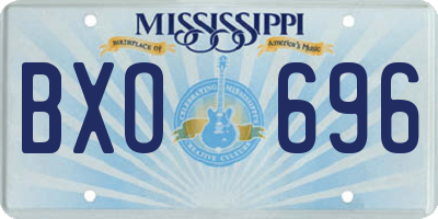 MS license plate BXO696