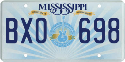 MS license plate BXO698