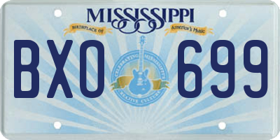 MS license plate BXO699