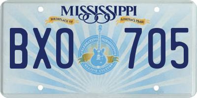 MS license plate BXO705