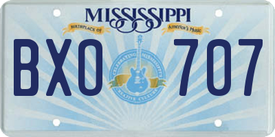 MS license plate BXO707