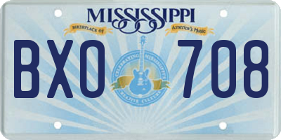 MS license plate BXO708