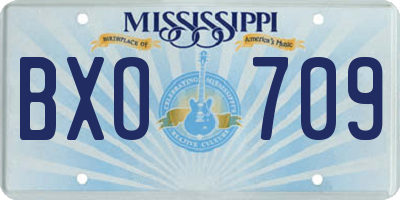 MS license plate BXO709