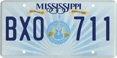 MS license plate BXO711