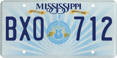 MS license plate BXO712