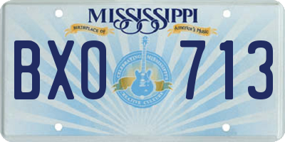 MS license plate BXO713