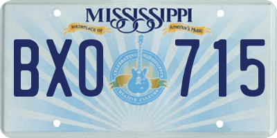 MS license plate BXO715