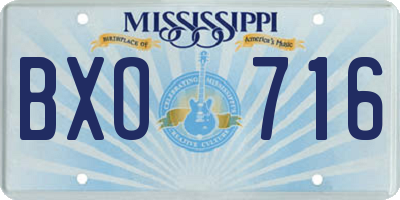 MS license plate BXO716