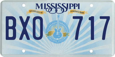MS license plate BXO717