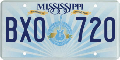 MS license plate BXO720