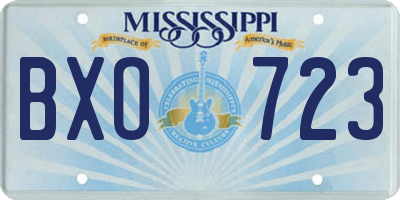 MS license plate BXO723