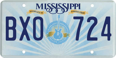 MS license plate BXO724
