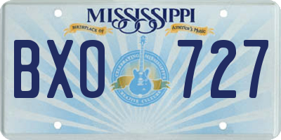 MS license plate BXO727