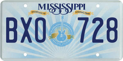 MS license plate BXO728