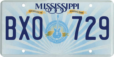 MS license plate BXO729
